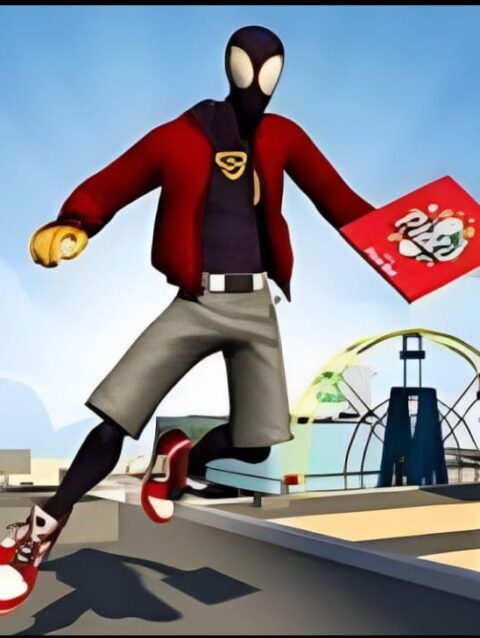 Super Hero Fly Pizza Delivery